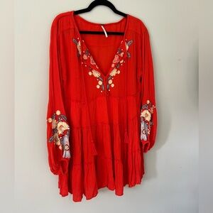 Free People Spell on You Poppy Red Dress